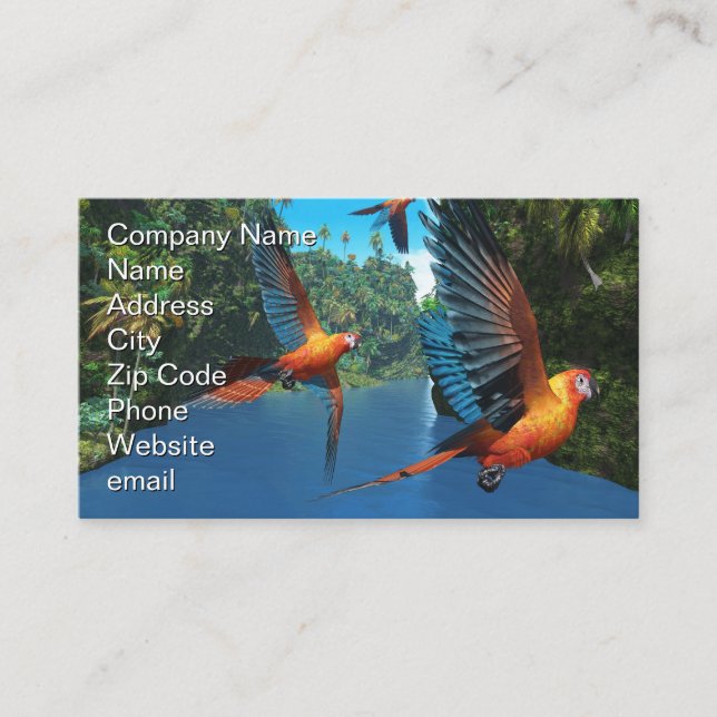 Cuban Red Macaw Business Card (Front)