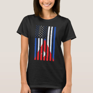 Cuban Roots Usa Flag Heritage Half Cuba American P T-Shirt