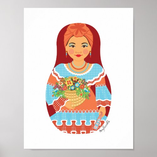 Cuban Sienna Matryoshka Poster