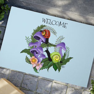 Cuban Snails Purple Mushrooms Doormat