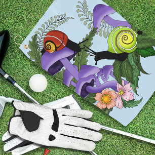Cuban Snails Purple Mushrooms Golf Towel