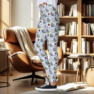 Cuban Snails Purple Mushrooms Leggings