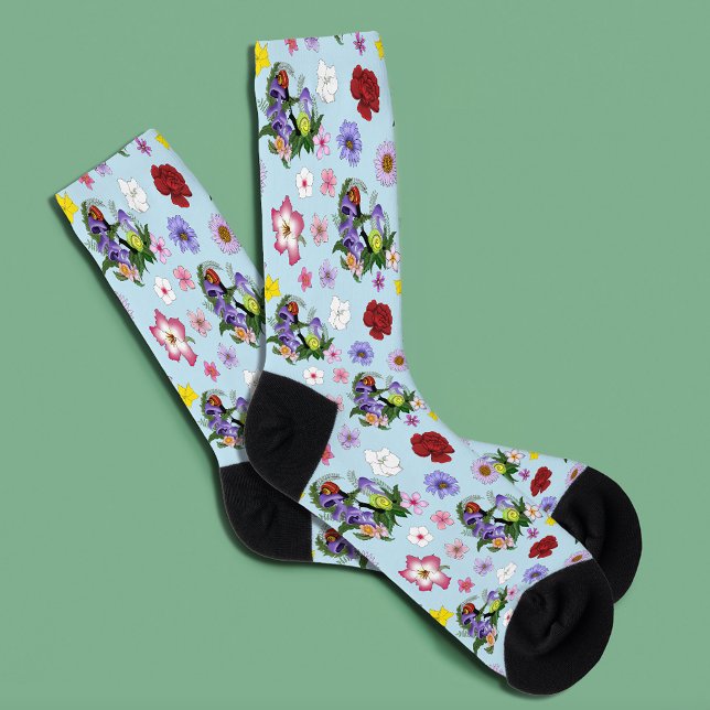 Cuban Snails Purple Mushrooms Socks (Creator Uploaded)