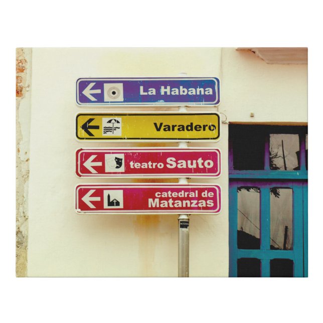 Cuban Street Signs | Faux Canvas (Front)