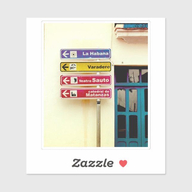 Cuban Street Signs Sticker (Sheet)