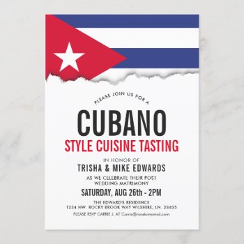 Cuban Themed Cuisine | Party Flag Invite by HappyPlanetShop at Zazzle
