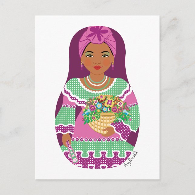 Cuban Violet Matryoshka Postcard (Front)