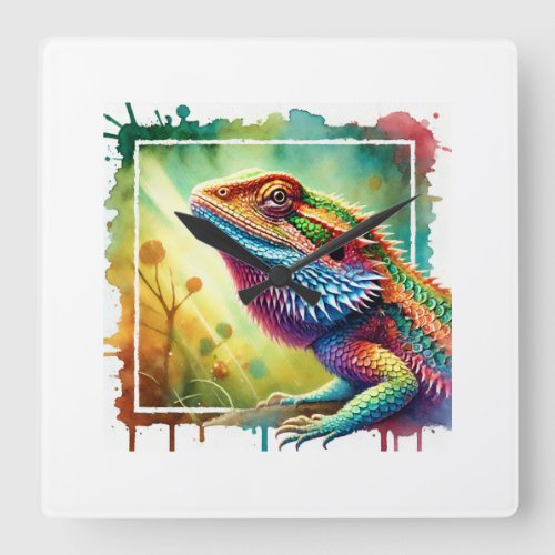 Cuban Western Bearded Anole 080724AREF122 _ Waterc Square Wall Clock