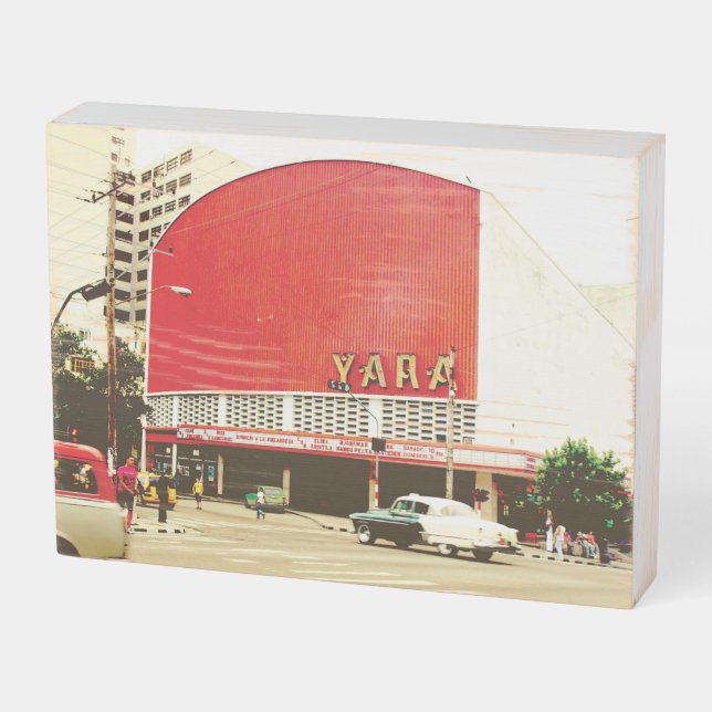 Cuban Yara Theater | Wood Box Sign (Angled Horizontal)