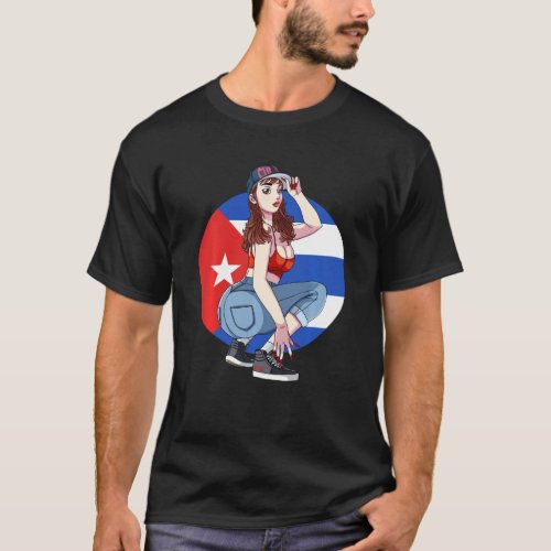 Cubana Strong Latin Girl Cuba Flag Pride Sweatshir T_Shirt