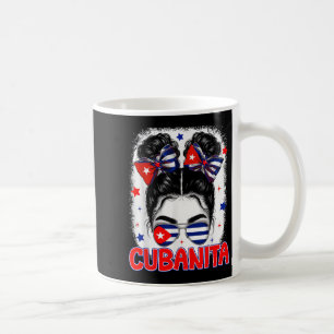 Cubanita Cuban Cuba Flag Girl Hispanic Heritage Mo Coffee Mug