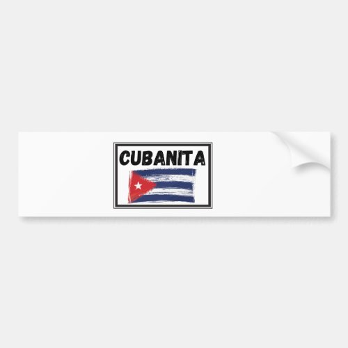 Cubanita Cuban Girl Flag   Bumper Sticker
