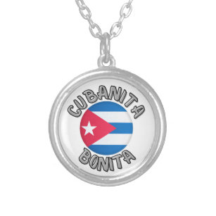 Cubanita Cuban Girl Flag Cute Necklace