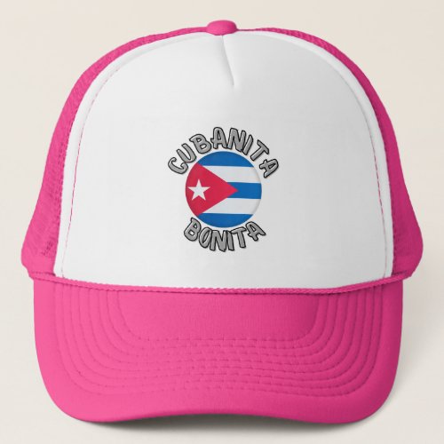 Cubanita Cuban Girl Flag Cute Trucker Hat