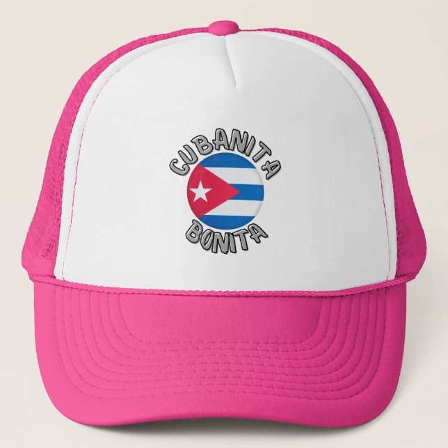 Cubanita Cuban Girl Flag Cute Trucker Hat (Front)