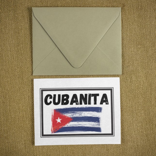 Cubanita Cuban Girl Flag    Postcard (cuba flag cubanita vintage postcard)