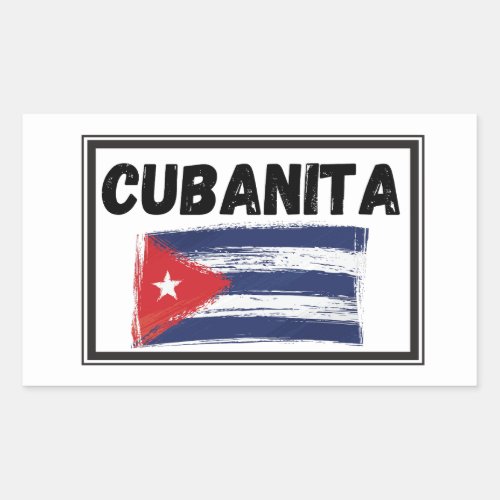 Cubanita Cuban Girl Flag  Rectangular Sticker