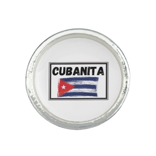 Cubanita Cuban Girl Flag    Ring