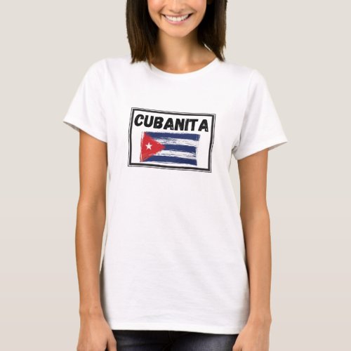 Cubanita Cuban Girl Flag T_Shirt