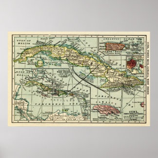 CubaPanoramic MapCuba Poster