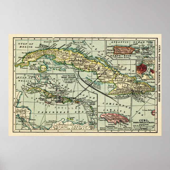 CubaPanoramic MapCuba Poster (Front)