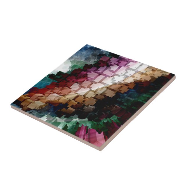 Cube Centric Dark Wind Ceramic Tile (Side)