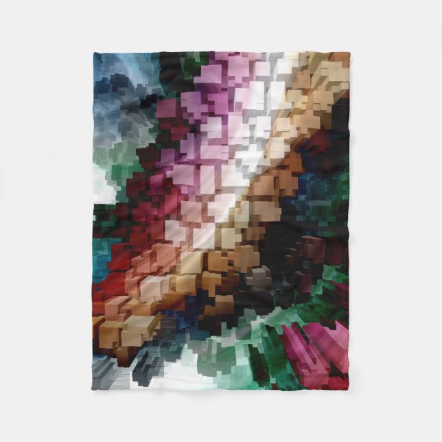 Cube Centric Dark Wind Fleece Blanket (Front)