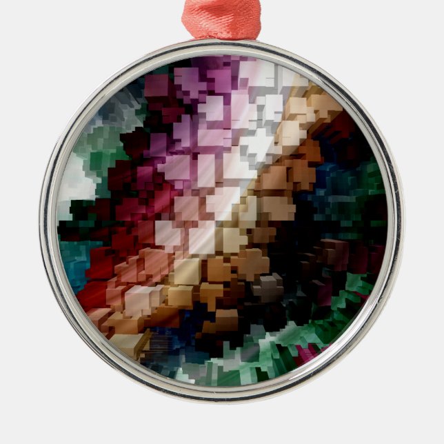 Cube Centric Dark Wind Metal Ornament (Front)