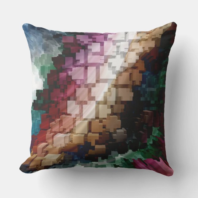 Cube Centric Dark Wind Outdoor Pillow (Front)