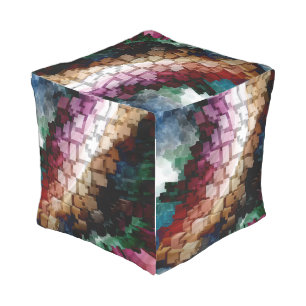 Cube Centric Dark Wind Outdoor Pouf
