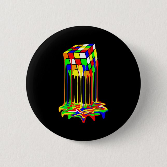 cube colorful awesome graphic  button (Front)