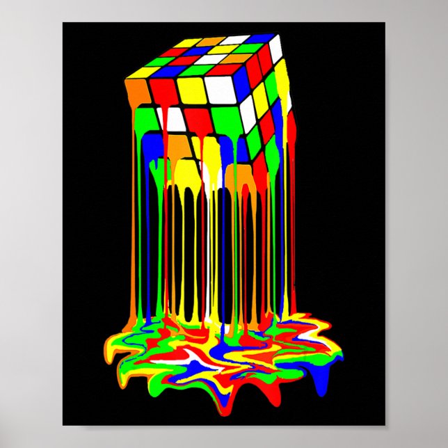 cube colorful awesome graphic  poster (Front)