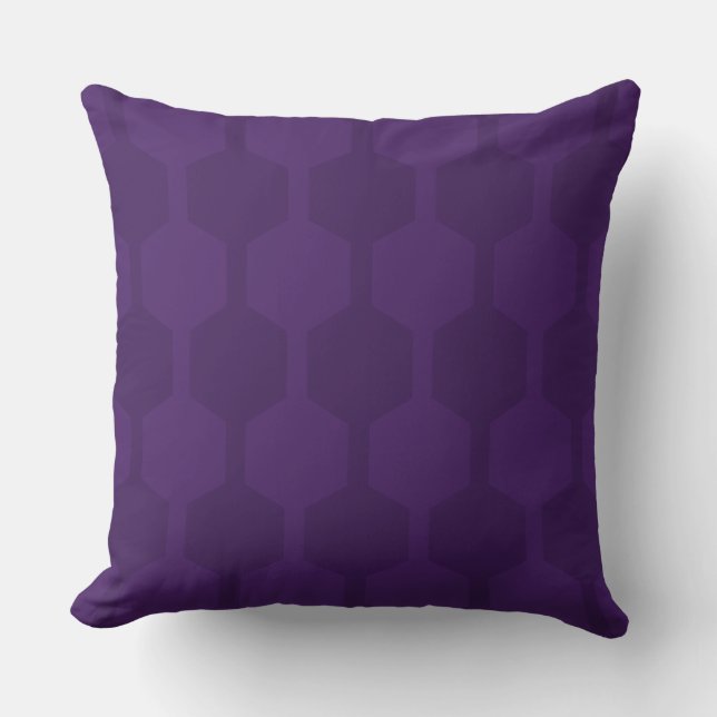 Cube Lines Regal Purple Throw Pillow (Front)