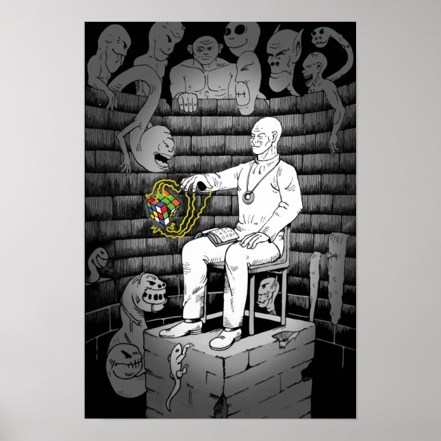 Cube Magic with Monsters Framed Art (Front)