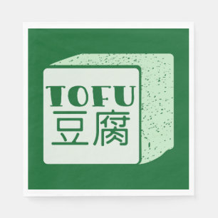 Cube of tofu Japanese writing Napkins