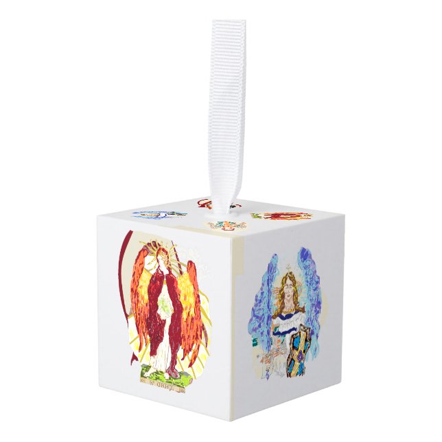 Cube Ornament : spiritual  Christmas (Front Angled)
