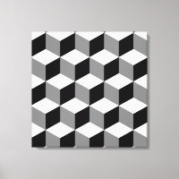 Cube Pattern Black White & Grey