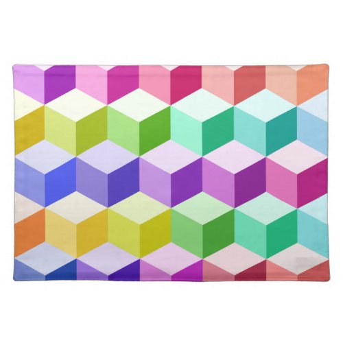 Cube Pattern Multicolored Placemat