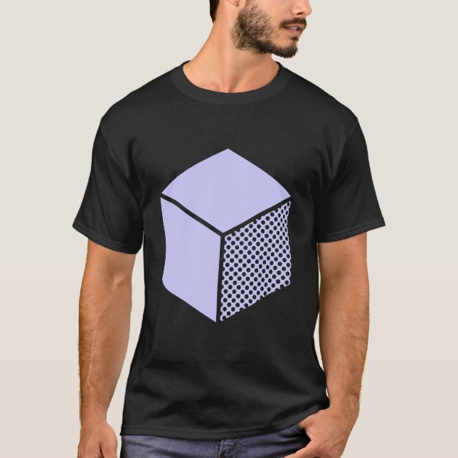 Cube - Powder Blue on Dark T-Shirt (Front)