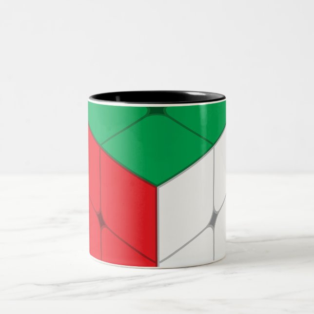 Cube Puzzle Game  Two-Tone Coffee Mug (Center)