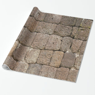 Cube Stone Wall Wrapping Paper