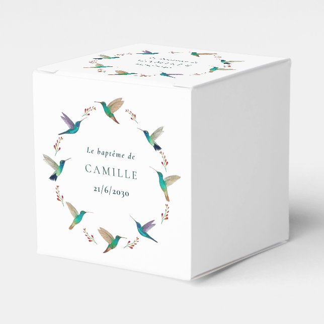 Cube surprise baptême favor boxes (Front Side)
