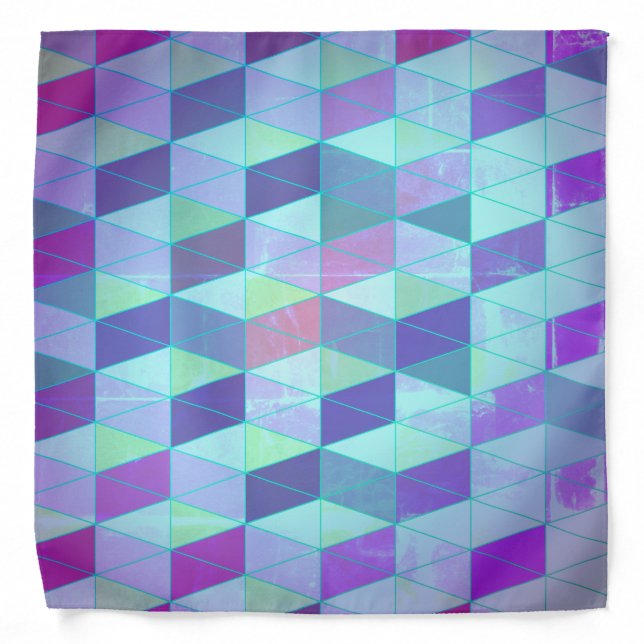 Cubes Into Triangles Geometric Pattern Bandana (Front)