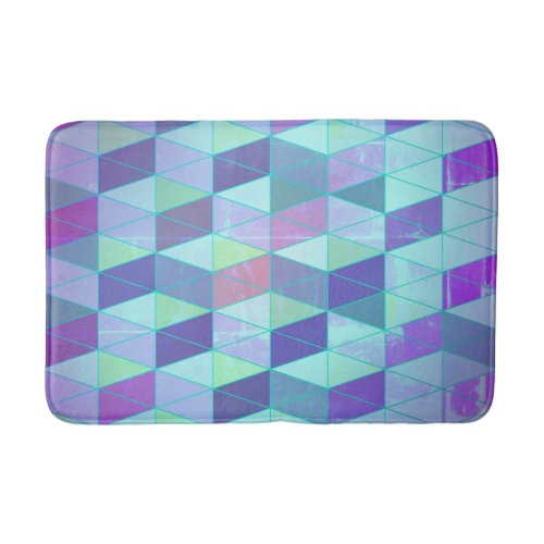 Cubes Into Triangles Geometric Pattern Bath Mat