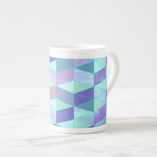 Cubes Into Triangles Geometric Pattern Bone China Mug