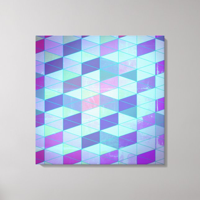 Cubes Into Triangles Geometric Pattern Canvas Print (Front)