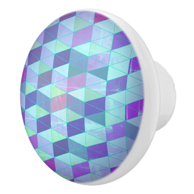 Cubes Into Triangles Geometric Pattern Ceramic Knob (Right)