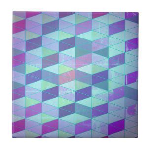 Cubes Into Triangles Geometric Pattern Ceramic Tile