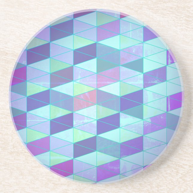 Cubes Into Triangles Geometric Pattern Coaster (Front)