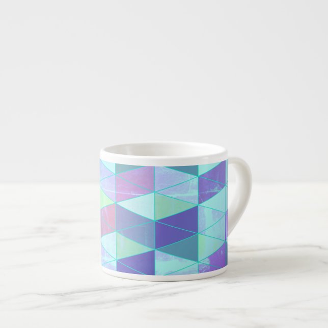 Cubes Into Triangles Geometric Pattern Espresso Cup (Front Right)